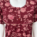 Maroon Printed 100% Cotton Nighty