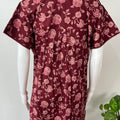 Maroon Printed 100% Cotton Nighty