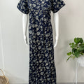 Navy Blue Pure Cotton Nighty Comfortable & Elegant