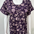 Purple 100% Cotton Pleated Women's Nighty