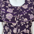 Purple 100% Cotton Pleated Women's Nighty