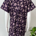 Purple 100% Cotton Pleated Women's Nighty