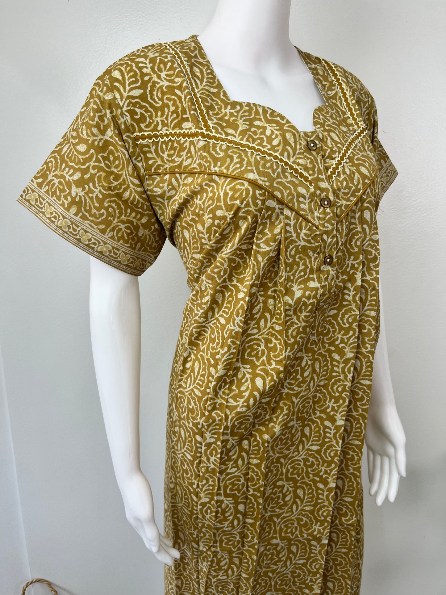 Mustard 100% Cotton Nighty for Women