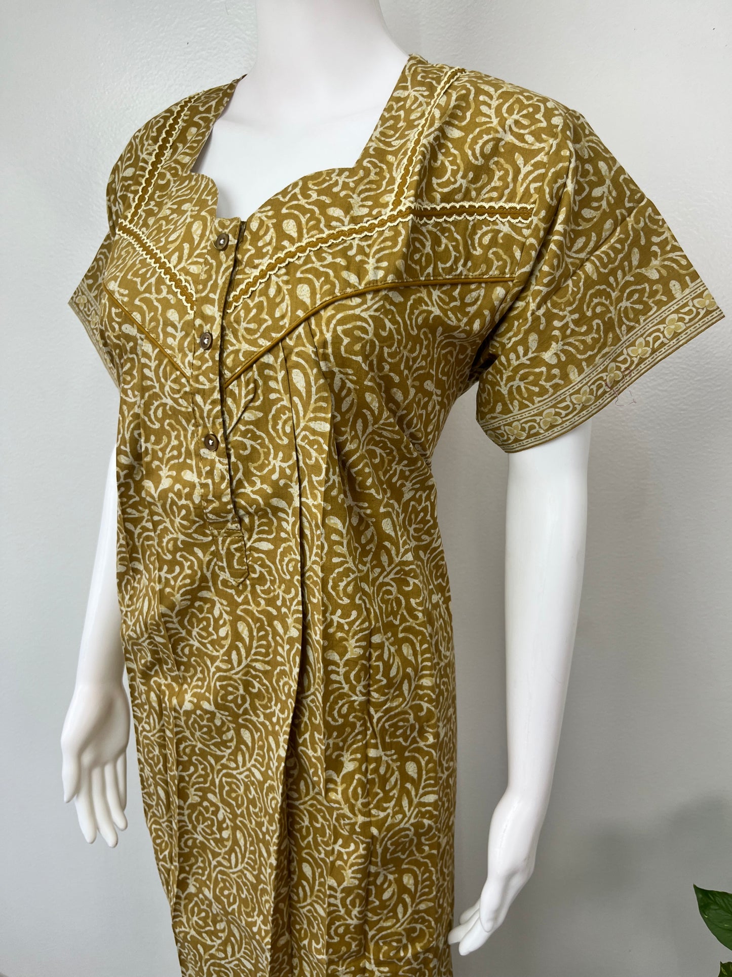 Mustard 100% Cotton Nighty for Women