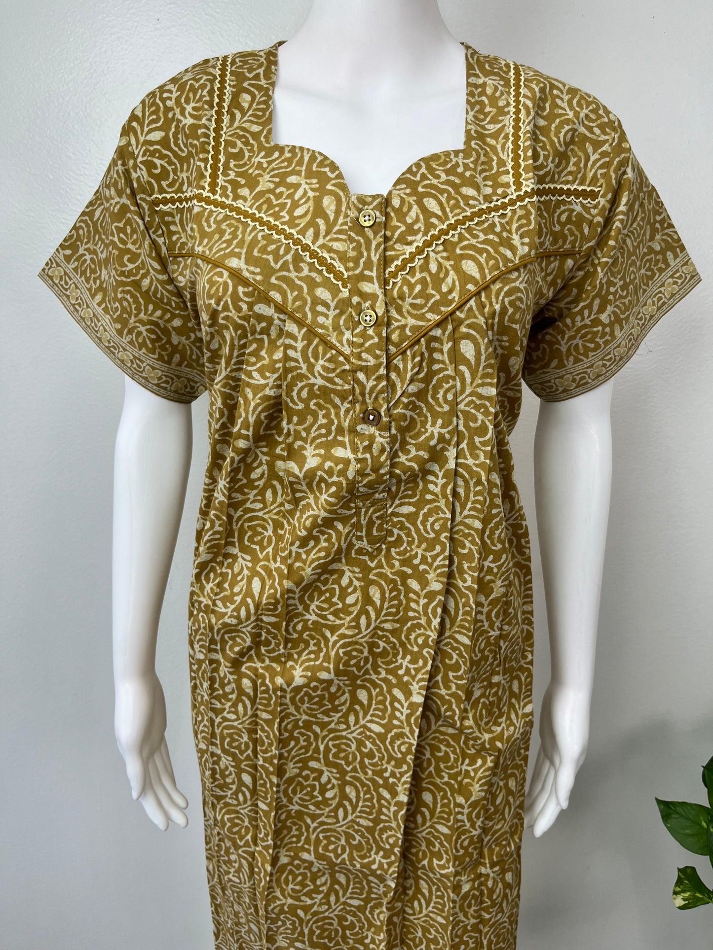 Mustard 100% Cotton Nighty for Women