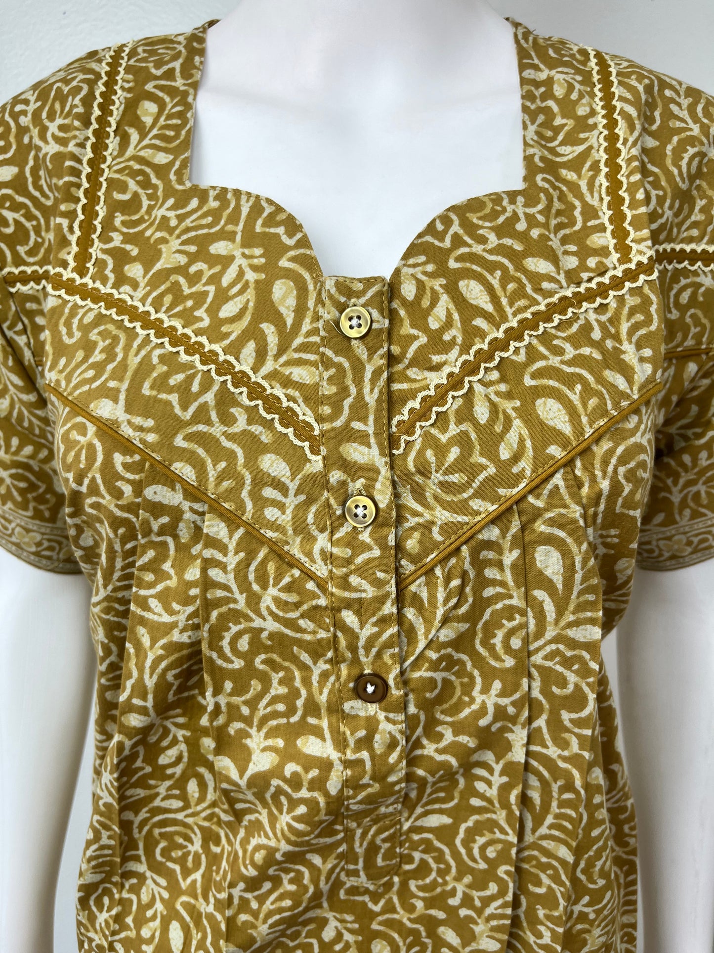 Mustard 100% Cotton Nighty for Women