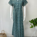 Teal Blue Pure Cotton Nightgown for Women