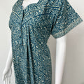 Teal Blue Pure Cotton Nightgown for Women