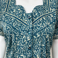 Teal Blue Pure Cotton Nightgown for Women