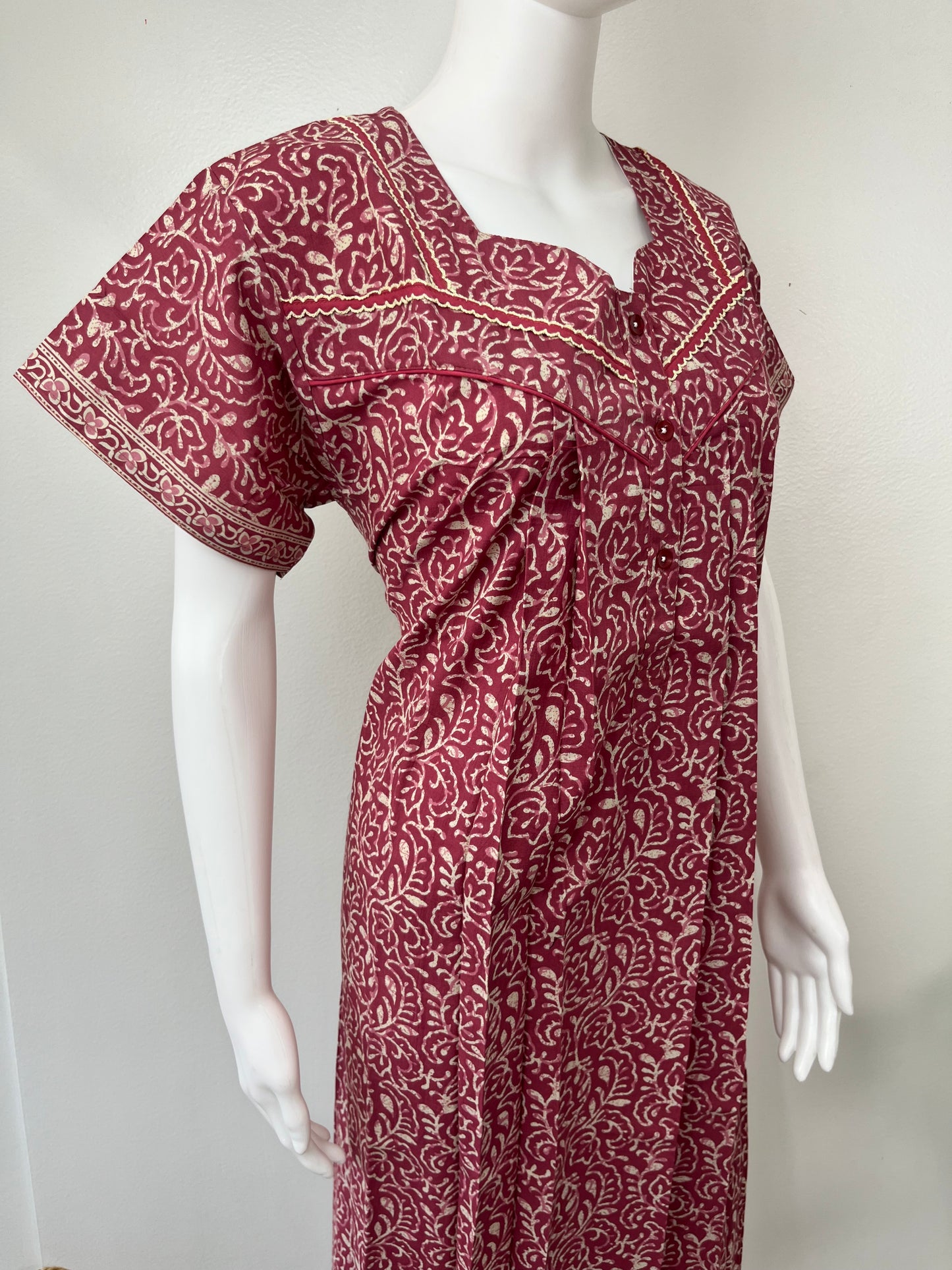 Maroon Pure Cotton Nightgown