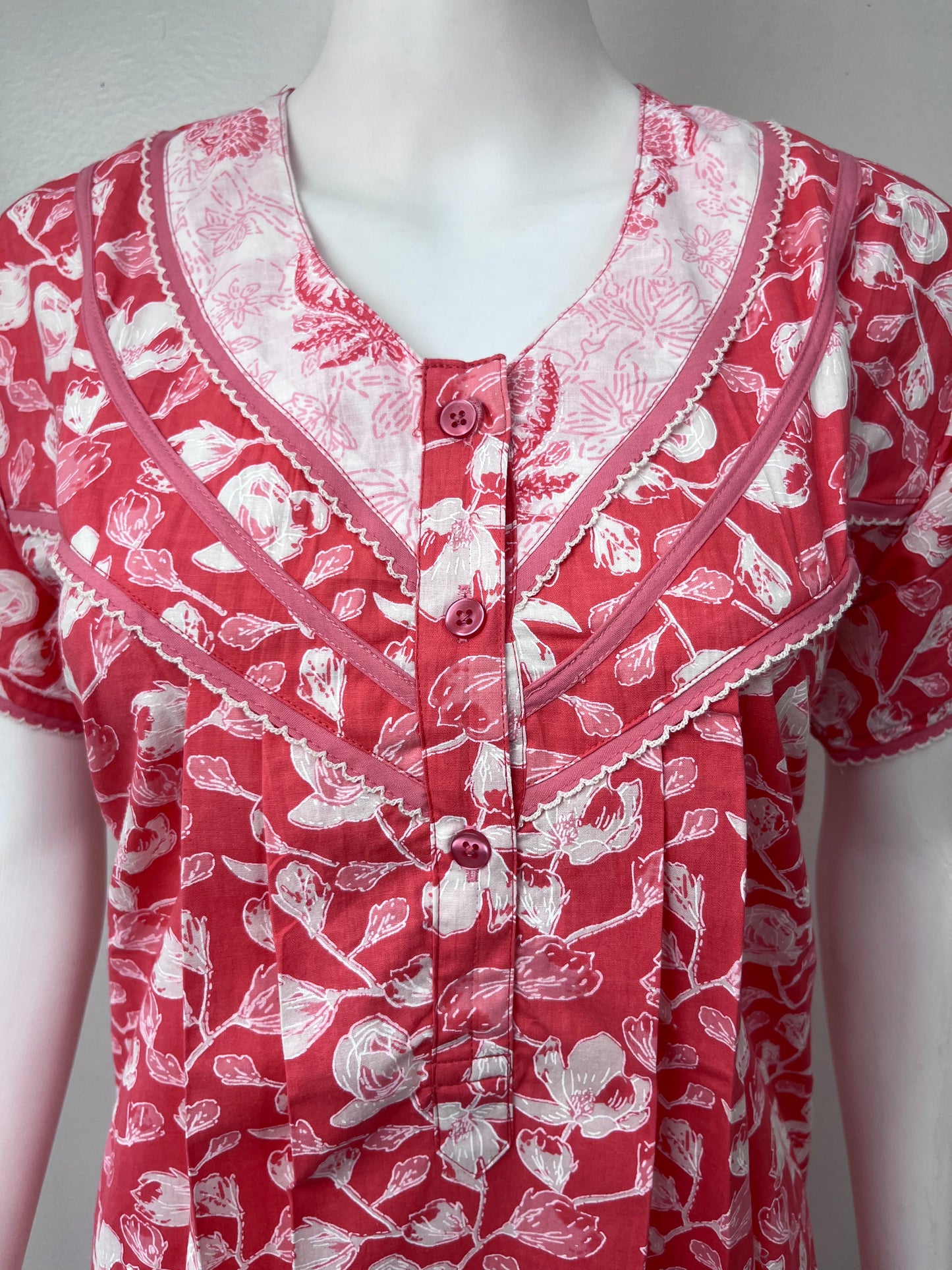 Peach 100% Cotton Nightgown Soft & Comfortable
