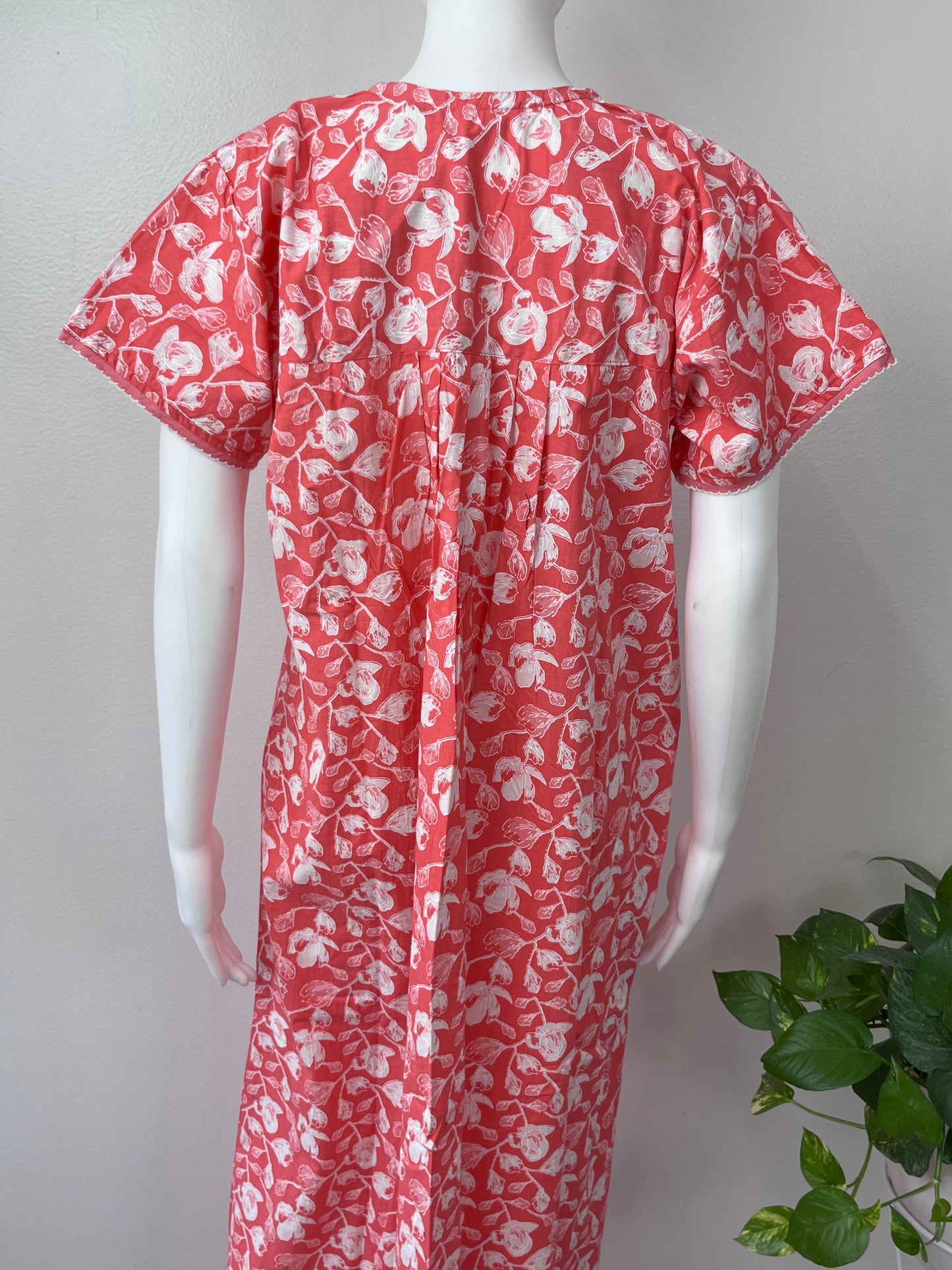 Peach 100% Cotton Nightgown Soft & Comfortable