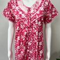 Pink Floral Printed 100% Cotton Nightgown