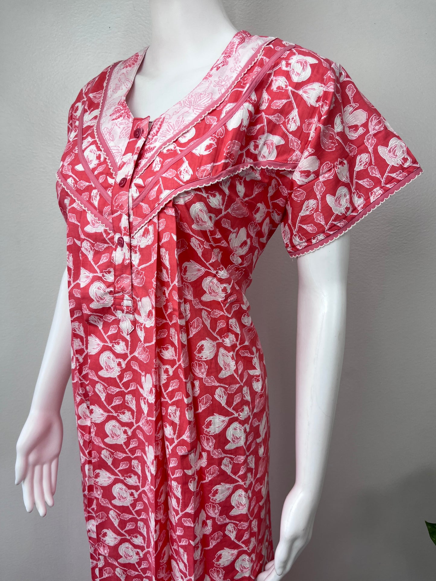 Peach 100% Cotton Nightgown Soft & Comfortable