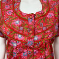 Maroon Pleated 100% Cotton Nightgown