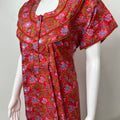 Maroon Pleated 100% Cotton Nightgown