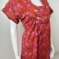 Maroon Pleated 100% Cotton Nightgown