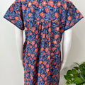Royal Blue Floral Printed Cotton Nighty