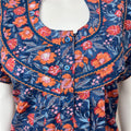 Royal Blue Floral Printed Cotton Nighty