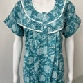 Blue Printed 100% Cotton Nightgown