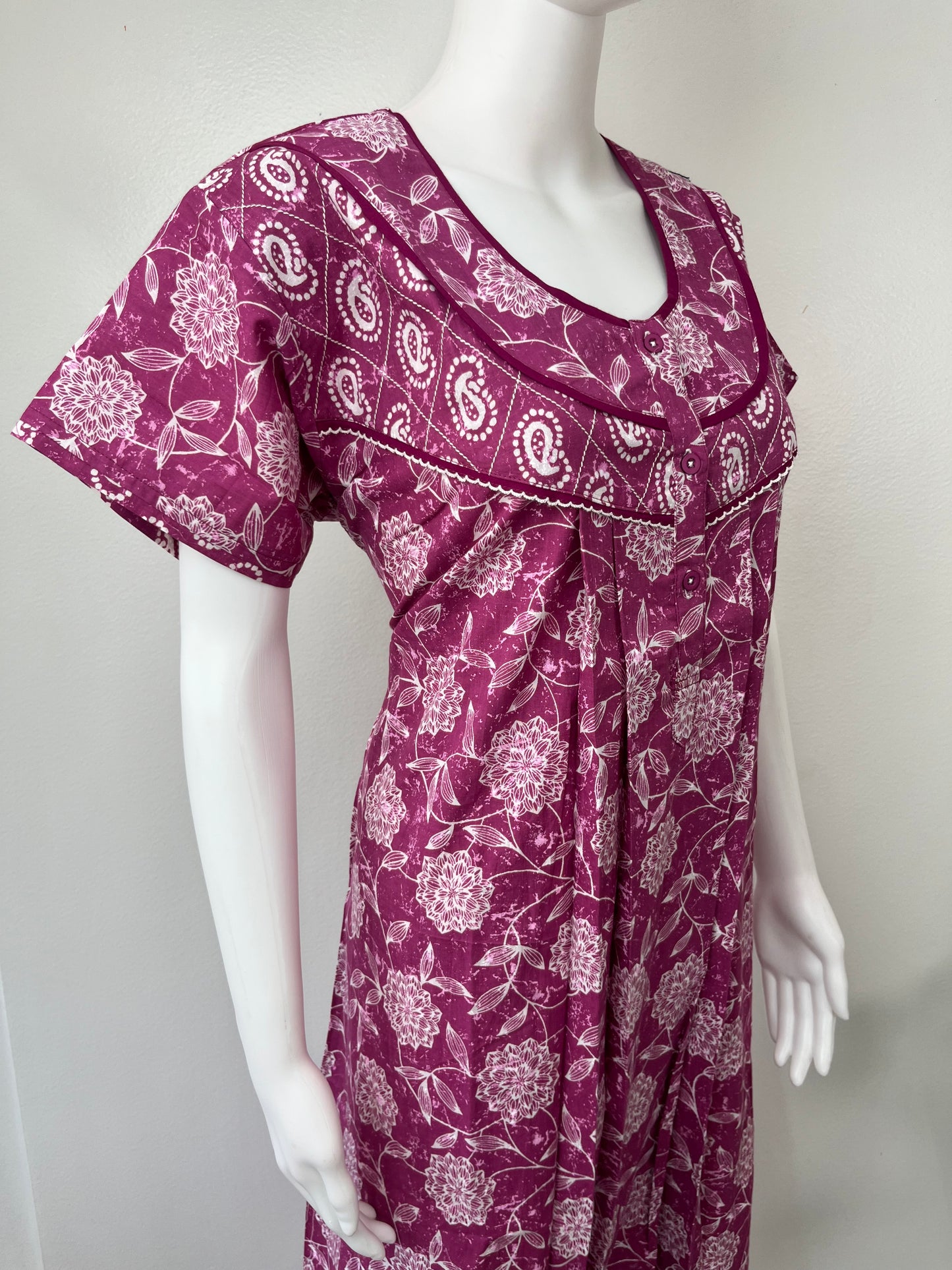 Pink Pure Cotton Women's Nighty