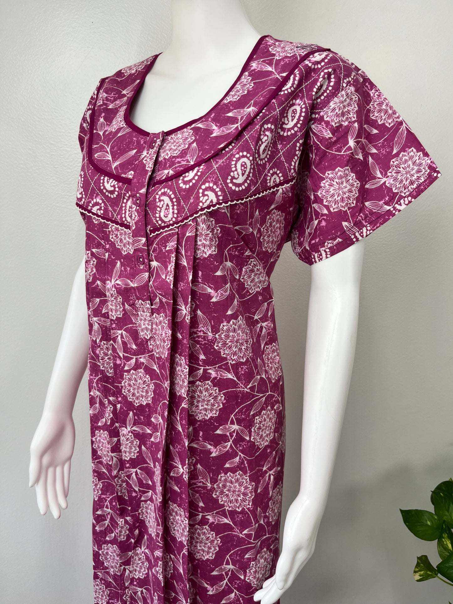 Pink Pure Cotton Women's Nighty
