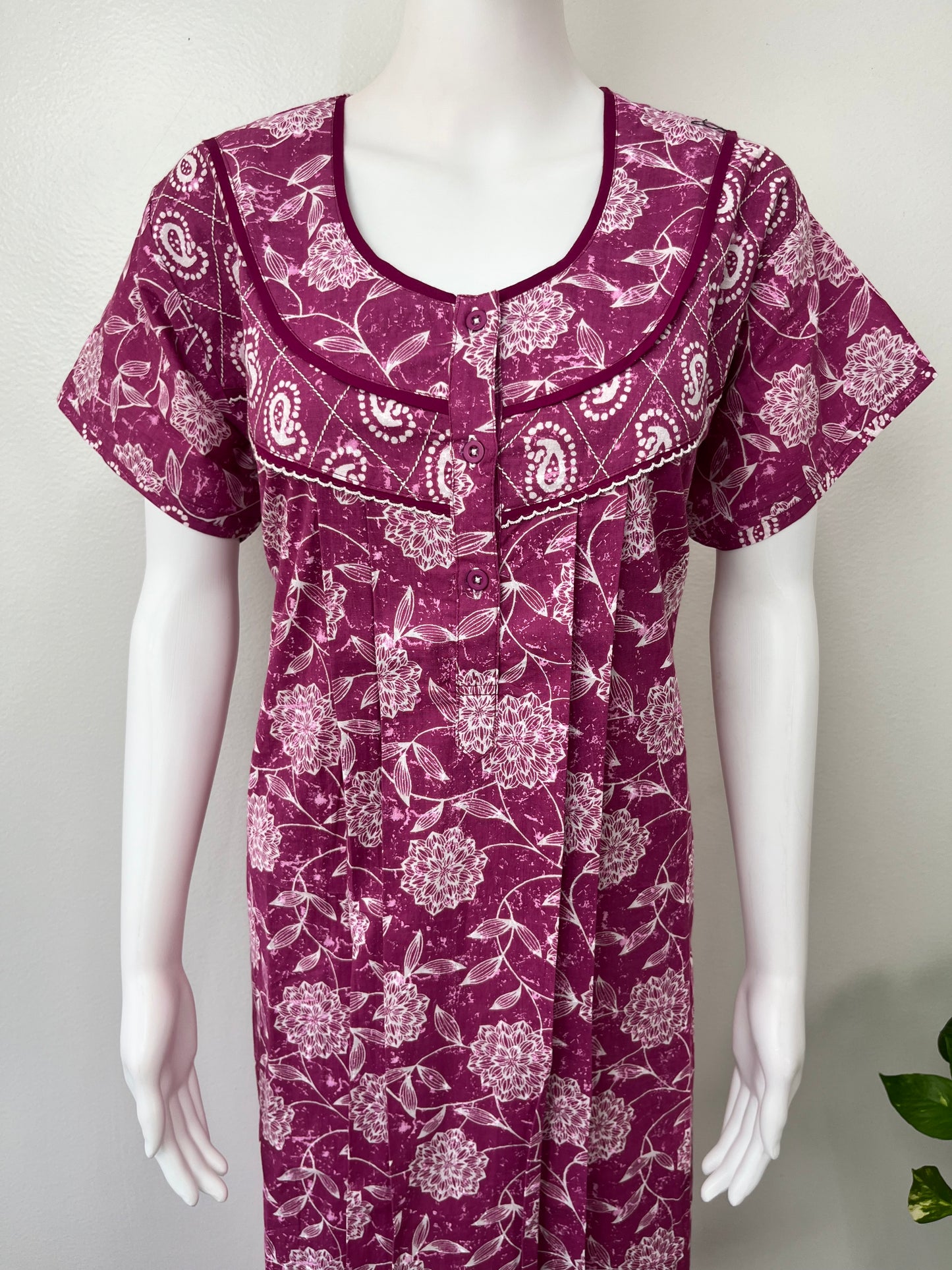 Pink Pure Cotton Women's Nighty