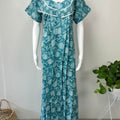 Blue Printed 100% Cotton Nightgown