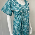 Blue Printed 100% Cotton Nightgown