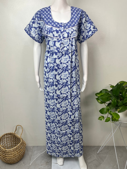 Lavender Pure Cotton Nighty Elegant & Comfortable