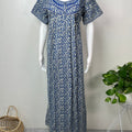 Navy Blue Pure Cotton Nighty for Women