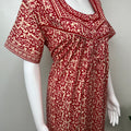 Red Pure Cotton Nightgown Soft & Comfortable