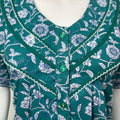 Teal Blue 100% Cotton Nightgown for Women