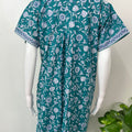 Teal Blue 100% Cotton Nightgown for Women