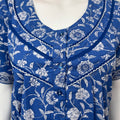 Royal Blue Pleated Cotton Nightgown