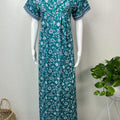 Teal Blue 100% Cotton Nightgown for Women
