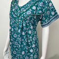 Teal Blue 100% Cotton Nightgown for Women