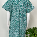 Sea Green Printed 100% Cotton Nighty for Women