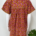 Red Floral 100% Cotton Nighty for Women