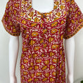 Red Floral 100% Cotton Nighty for Women