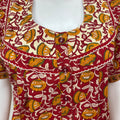 Red Floral 100% Cotton Nighty for Women