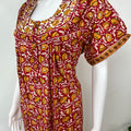 Red Floral 100% Cotton Nighty for Women