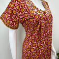 Red Floral 100% Cotton Nighty for Women