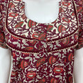 Maroon Pleated Cotton Nightgown Elegant & Comfortable
