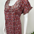 Maroon Pleated Cotton Nightgown Elegant & Comfortable