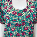 Sea Green Floral Printed Cotton Nightgown