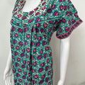 Sea Green Floral Printed Cotton Nightgown