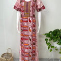 Red Batik Pure Cotton Embroidered Nighty