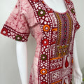 Red Batik Pure Cotton Embroidered Nighty