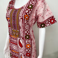 Red Batik Pure Cotton Embroidered Nighty